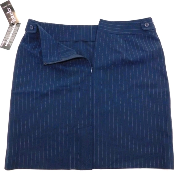 NWT Rafaella 2-Way Stretch Blue Pin-Striped Skirt - Picture 3 of 7